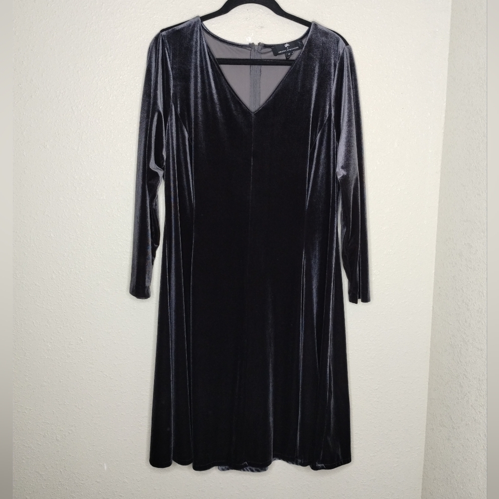 GB. X Amanda Uprichard Gray Velvet Fit & Flare Dress Women's Size XL